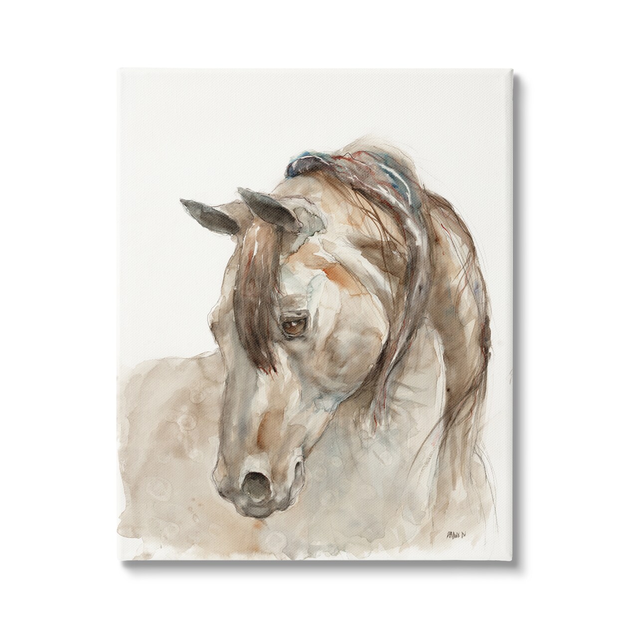 Stupell Industries Gentle Farm Horse Portrait Canvas Wall Art